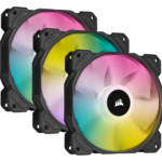 Corsair ICUE SP120 RGB Elite Performance 120mm PWM Fan - Triple Pack With Lighting Node Core - Black