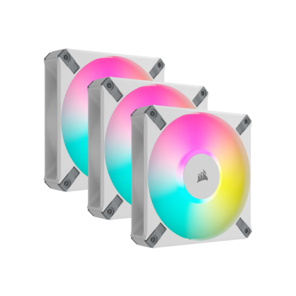 Corsair ICUE AF120 RGB Elite 120mm PWM Fan - Triple Fan Kit -  White