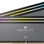 Corsair Dominator Titanium RGB DDR5 RAM 32Gb (2X 16Gb) 6000Mhz CL 30 AMD Expo ICUE Compatible Memory Kit - Gray