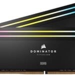 Corsair Dominator Titanium RGB DDR5 RAM 32Gb (2X 16Gb) 6000Mhz CL 30 Intel XMP ICUE Compatible Memory Kit - Black