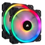 Corsair LL Series LL140 RGB 140mm Dual Light Loop RGB LED PWM - 2 Fan Pack With Lighting Node Pro