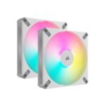 Corsair ICUE AF140 RGB Elite 140mm PWM Fan - Dual Fan Kit -  White