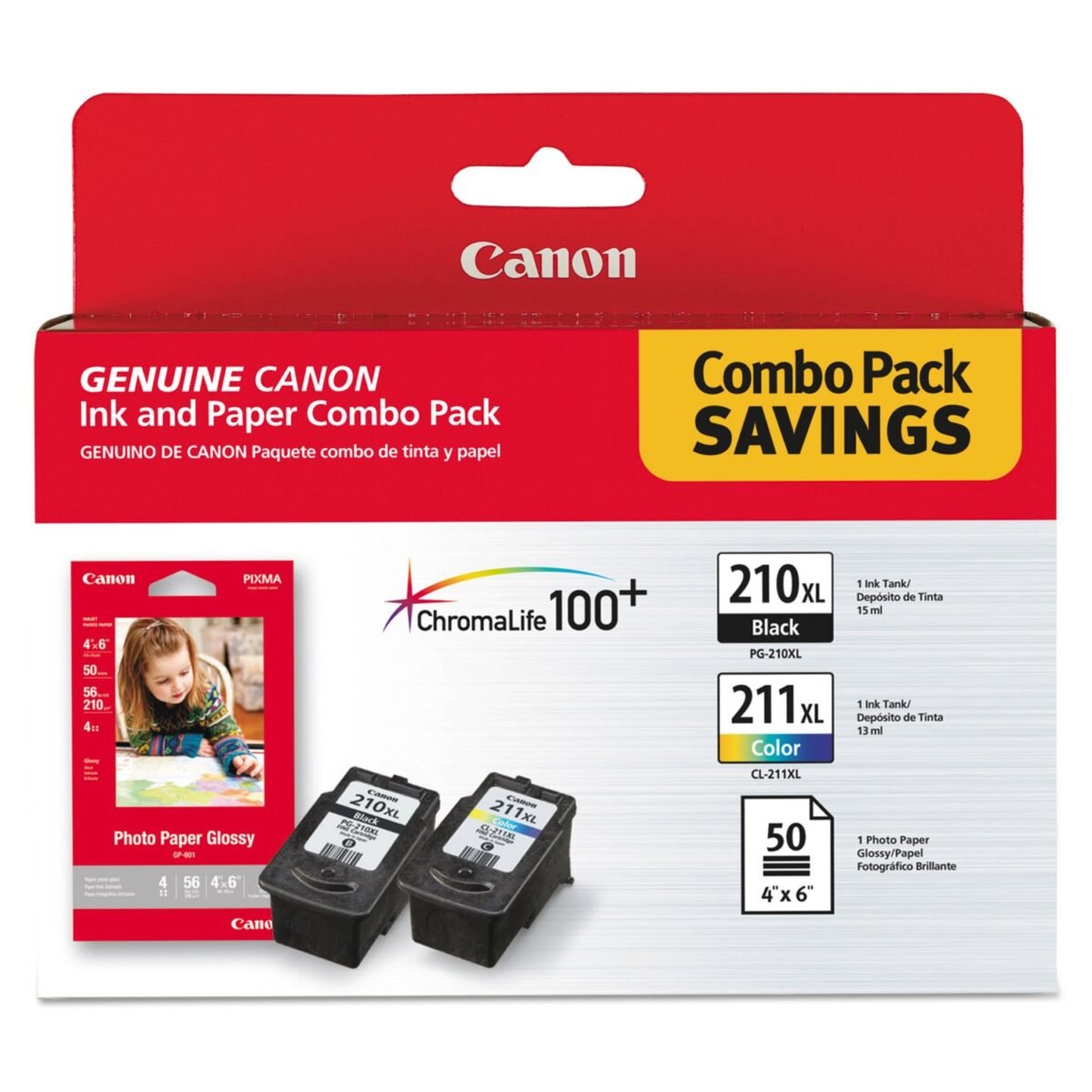 Canon 2973B004 (PG-210XL/CL-211XL) High-Yield Ink/Paper Combo - Image 1