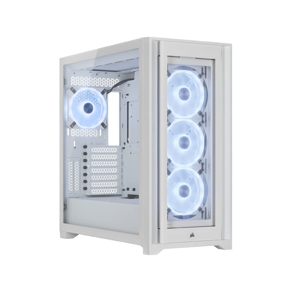 Corsair ICUE 5000X RGB QL Edition Mid-Tower Case – True White