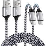 60W USB-C 6.6' Brained Charging Cable For iPhone 15, Samsung Galaxy S24/S23/S21 And Other Type C Devices