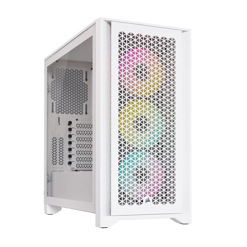 Corsair ICUE 4000D RGB Mid-Tower Case – 3X AF 120 RGB Elite Fans – White
