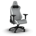Corsair TC200 Gaming Chair - Plush Leatherette - Light Grey/White