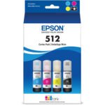Epson T512 Ecotank Ink Bottle Multi-Pack (Cyan, Magenta, Yellow, Photo Black)