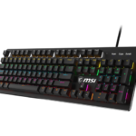 MSI Forge GK300 - Mechanical Keyboard, Blue Switches, RGB, Ergonomic, Anti-Ghosting, Angle-Adjustment (Black)