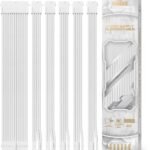 AsiaHorse Power Supply Sleeved Cable,16 AWG PSU Extension Cable Kit of White Connector, 1x24Pin/2x4+4 EPS/3x6+2 PCI-E,30cm