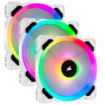 Corsair LL Series, LL120 RGB, 120mm RGB LED Fan, Triple Pack with Lighting Node PRO - White