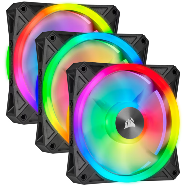 Corsair iCUE QL120 RGB 120mm PWM Triple Fan with Lighting Node CORE