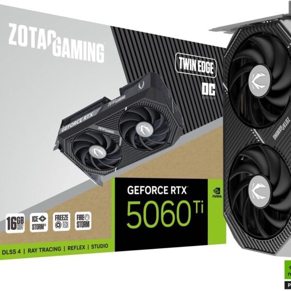 ZOTAC Twin Edge OC GeForce RTX 5060 Ti PCI Express 5.0 x8 16GB 128-Bit GDDR7 Graphics Card