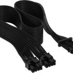 Corsair Premium 600W PCIe 5.0 12VHPWR PSU Cable RMX, RMX Shift, RMe, HXi, SF and SF-L PSU's only – Requires 2X Type-4 Connectors – 12+4pin Connector – Mesh Paracord Sleeving – Black
