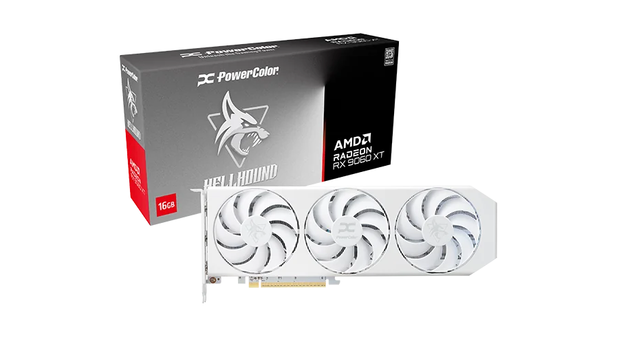 1748490797_4a157f0a21985095 Hellhound Spectral White AMD Radeon™ RX 9060 XT 16GB GDDR6 - Image 1
