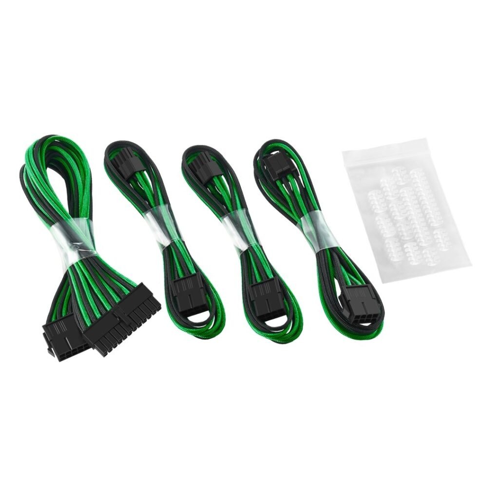 CableMod ModFlex Basic Cable Extension Kit - Dual 6+2 Pin Series [Black/Green]