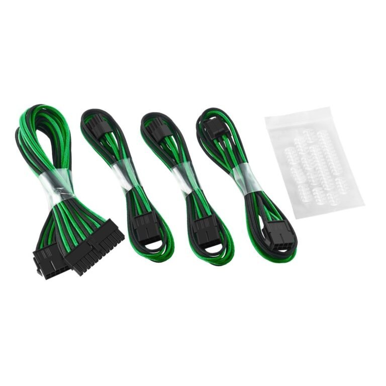CableMod ModFlex Basic Cable Extension Kit - Dual 6+2 Pin Series [Black/Green]