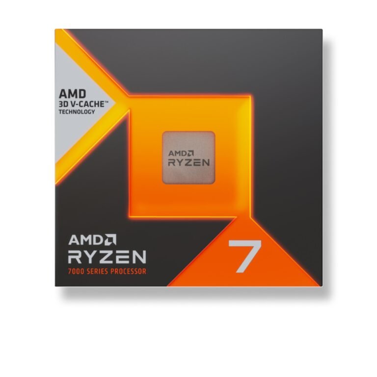AMD Ryzen 7 7800X3D 8-Core AM5 Processor Box and Chip
