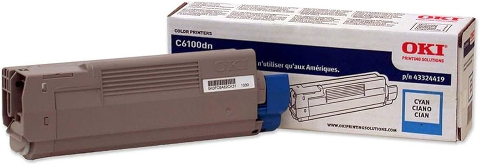 Okidata 43324419 Type C8 Cyan Laser Toner Cartridge Okidata 43324419 Type C8 Cyan Laser Toner Cartridge