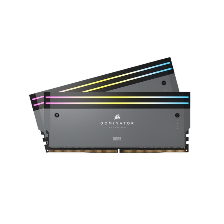 Corsair Dominator Titanium RGB DDR5 RAM 32Gb (2X 16Gb) 6000Mhz CL 30 AMD Expo ICUE Compatible Memory Kit - Gray