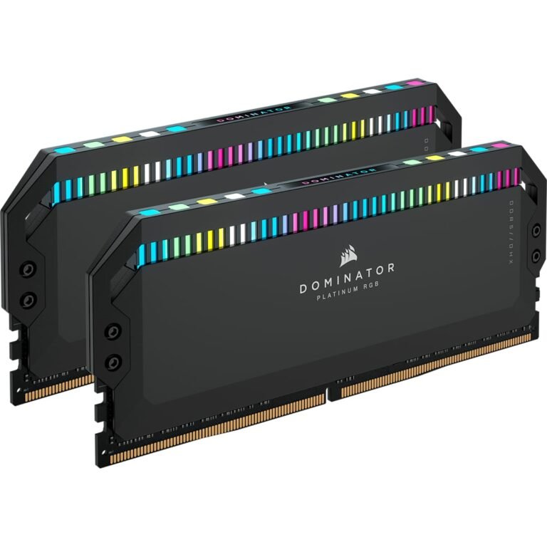 Corsair Dominator Platinum RGB 32Gb DDR5 RAM (2X 16Gb) 6000Mhz CL 30 Intel XMP ICUE Compatible Memory Kit - Black