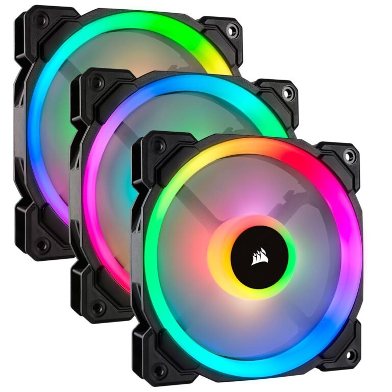 Corsair LL Series LL120 RGB 120mm Dual Light Loop RGB LED PWM - 3 Fan Pack With Lightning Node Pro - Black