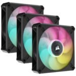 Corsair iCUE ML120 RGB ELITE Premium 120mm PWM Magnetic Levitation Fan � Triple Fan Kit with iCUE Lighting Node CORE