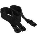 Corsair Premium 600W PCIe 5.0 12VHPWR PSU Cable RMX, RMX Shift, RMe, HXi, SF and SF-L PSU's only � Requires 2X Type-4 Connectors � 12+4pin Connector � Mesh Paracord Sleeving � Black