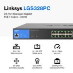 Linksys 24-Port Managed Gigabit POE + Switch 250W With 4 1G SFP Uplinks TAA Compliant