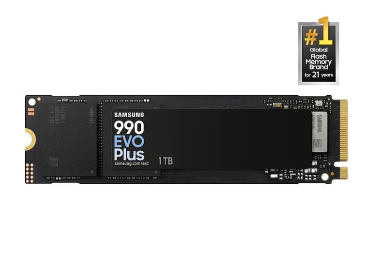Samsung 990 EVO Plus SSD 1TB, PCIe Gen 4x4, Gen 5x2 M.2 2280, Speeds Up-to 7,150 MB/s, Upgrade Storage for PC/Laptops, HMB Technology and Intelligent Turbowrite 2.0, (MZ-V9S1T0B/AM)