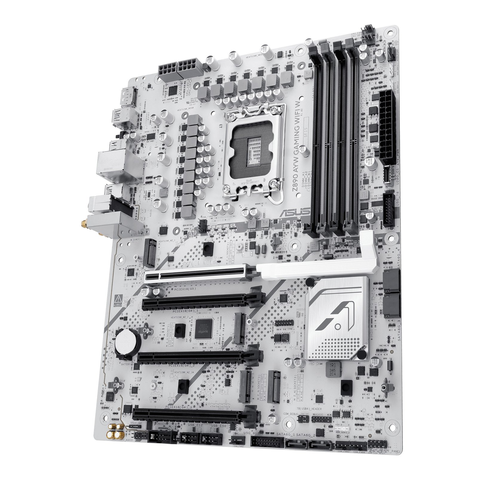 ASUS Z890 AYW GAMING WIFI W (Socket LGA 1851) Intel Z890 ATX DDR5 Wi-Fi 6 Motherboard – White ASUS Z890 AYW GAMING WIFI W (Socket LGA 1851) Intel Z890 ATX DDR5 Wi-Fi 6 Motherboard - White