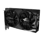 PNY GeForce RTX 5060 OC Dual Fan GPU angled view